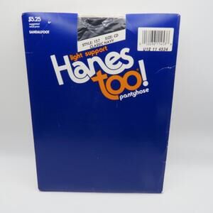 Hanes Too Pantyhose Light Support Sandalfoot Style 157 Classic Navy Size CD NEW